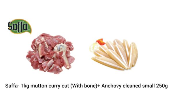 Saffa - 1 kg Mutton Curry  Cut (With Bone)  & Anchovy cleaned  Small 250gm